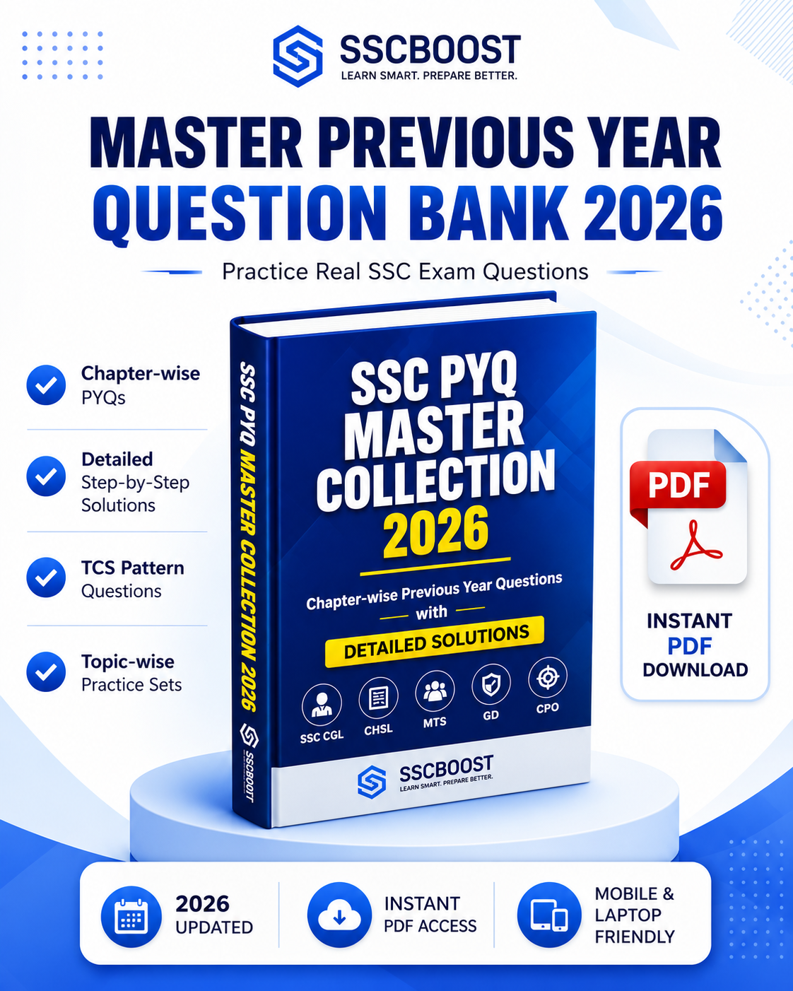 SSC PYQ Master Collection 2026 | Chapter-wise Previous Year Questions with Detailed Solutions, TCS Pattern Questions & Topic-wise Practice (Instant PDF)
