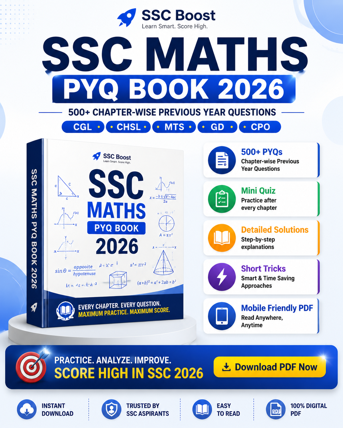 SSC Maths PYQ MCQ eBook 2026