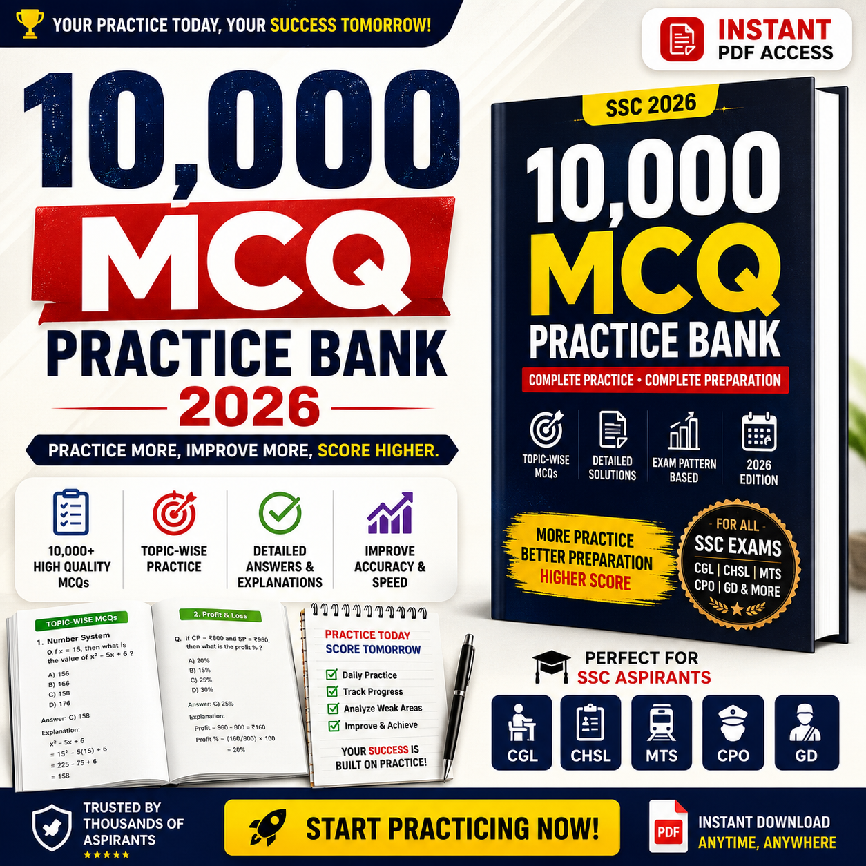 10,000 MCQ Practice Bank 2026