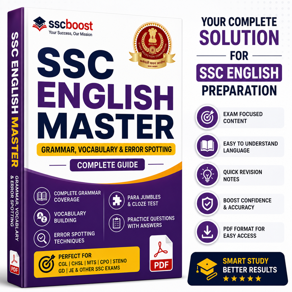 SSC English Practice & Revision Bundle 2026 – Grammar, Vocabulary & Error Spotting | 600+ MCQs | Instant PDF Access