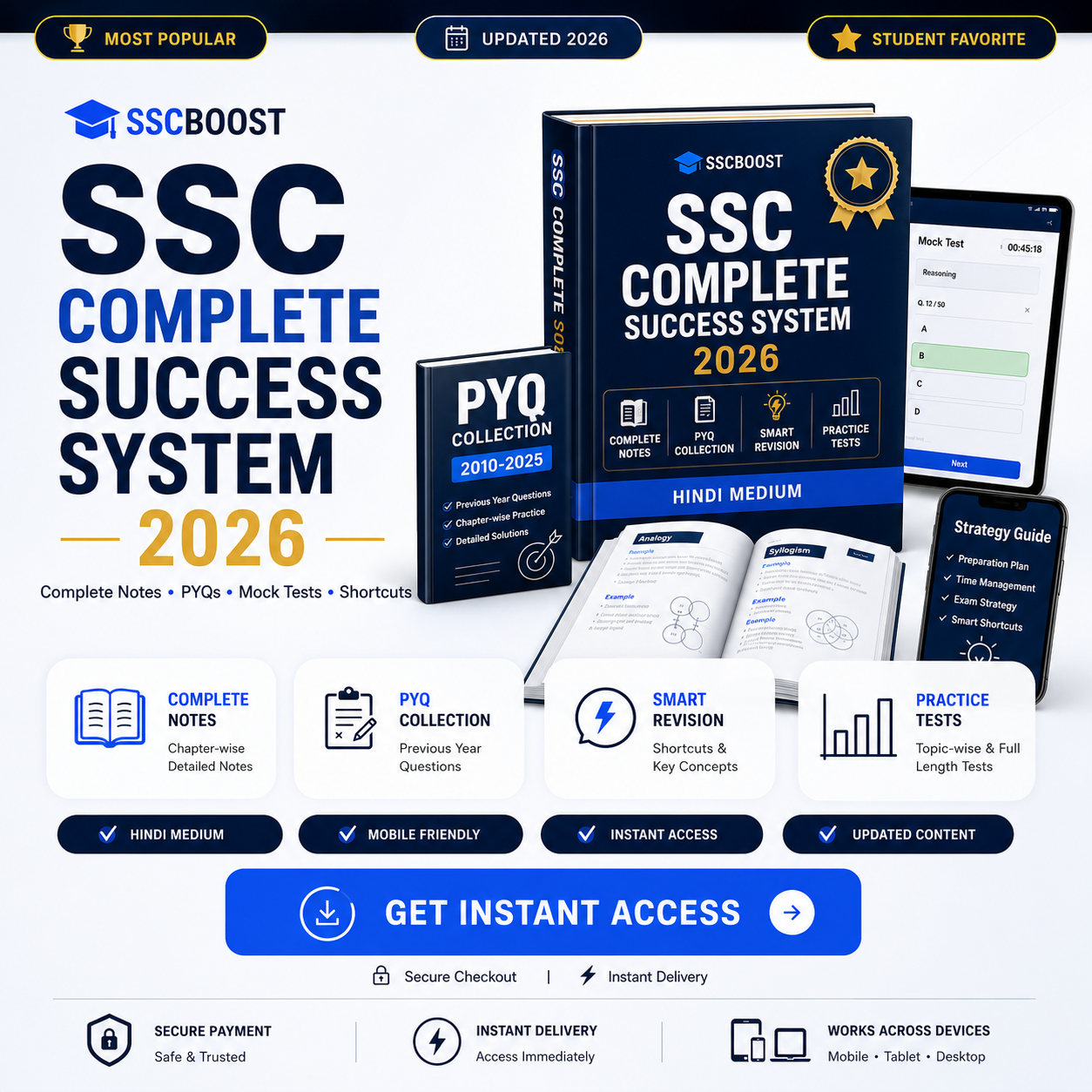 SSC Reasoning Complete Success Kit 2026 ⭐ Most Popular | Master Notes + PYQs + Shortcuts + Mock Sets | Instant PDF