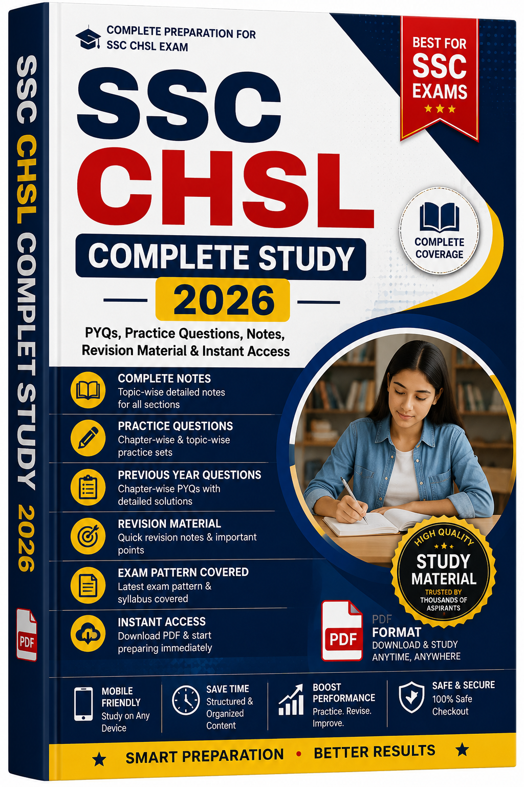 SSC CHSL Complete Study (PDF) 2026 | PYQs, Practice Questions, Notes, Revision Material & Instant Access
